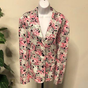 Pink, Black, and White Floral Pendleton Jacket Size Extra Large